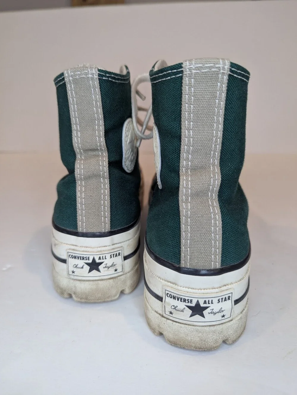 Converse Chuck Taylor All Star Green High Top Platform Chunky Tread Size 5
